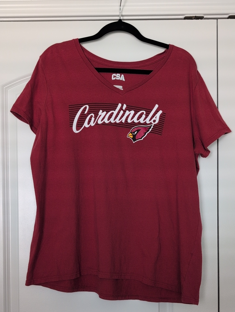 NFL Cardinals Women's Red V-Neck Tee